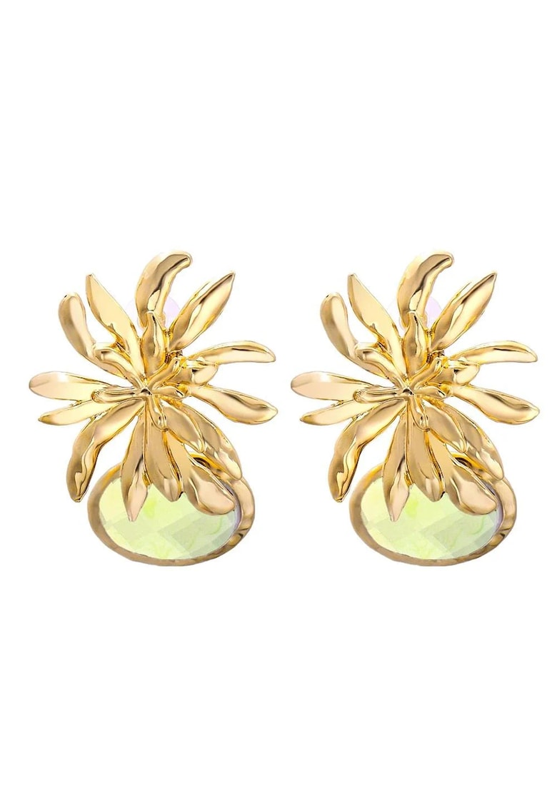Cercei aurii - forma de floare - cu pietre - Felippa C12 -