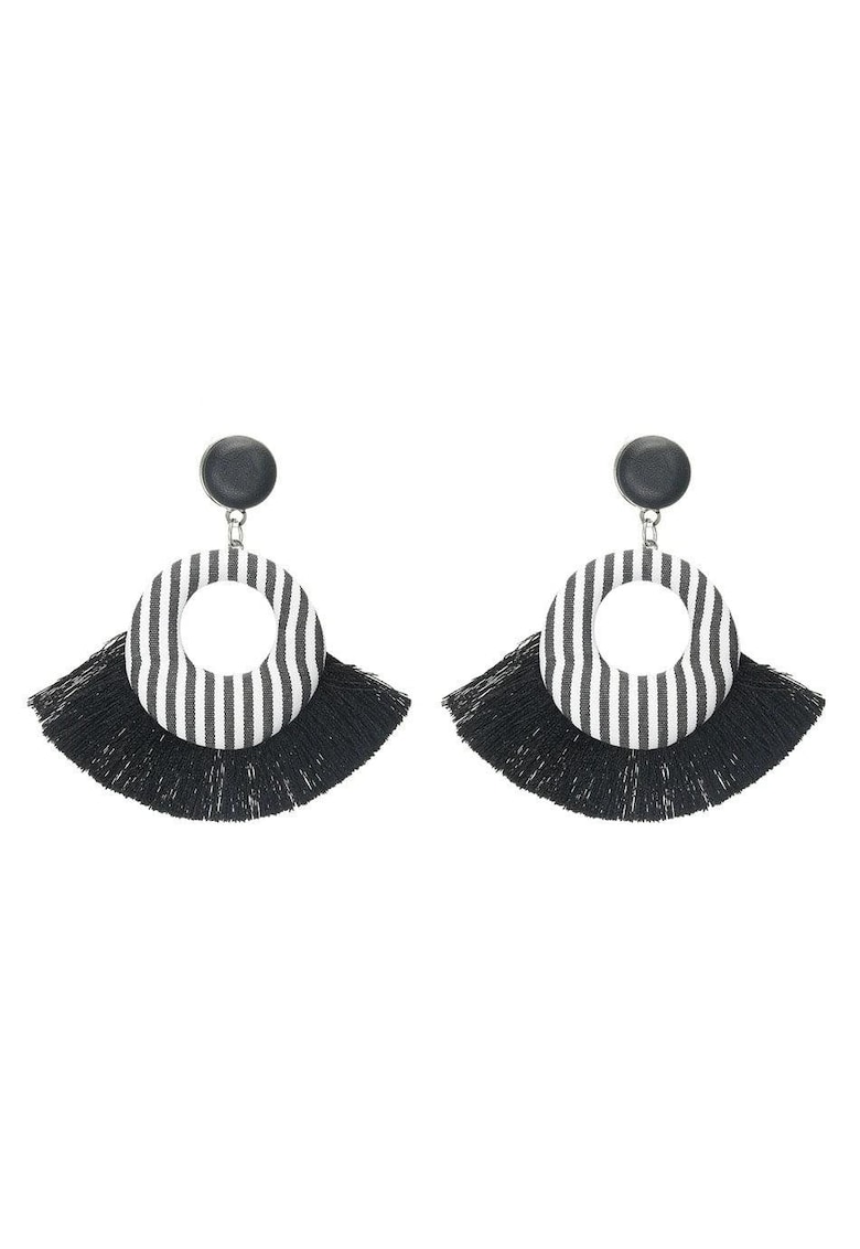 Cercei negri - cu dungi si franjuri - Galathea C9 -