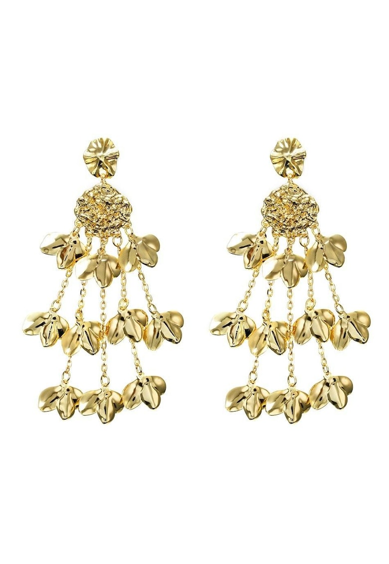 Cercei aurii - lungi - cu petale - Gabrel C6 -