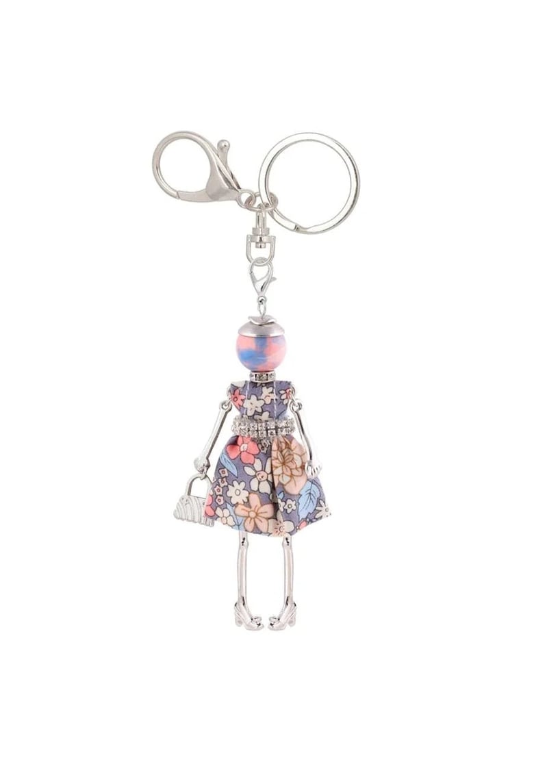 Breloc argintiu - papusa gri - Georgiana C5 -