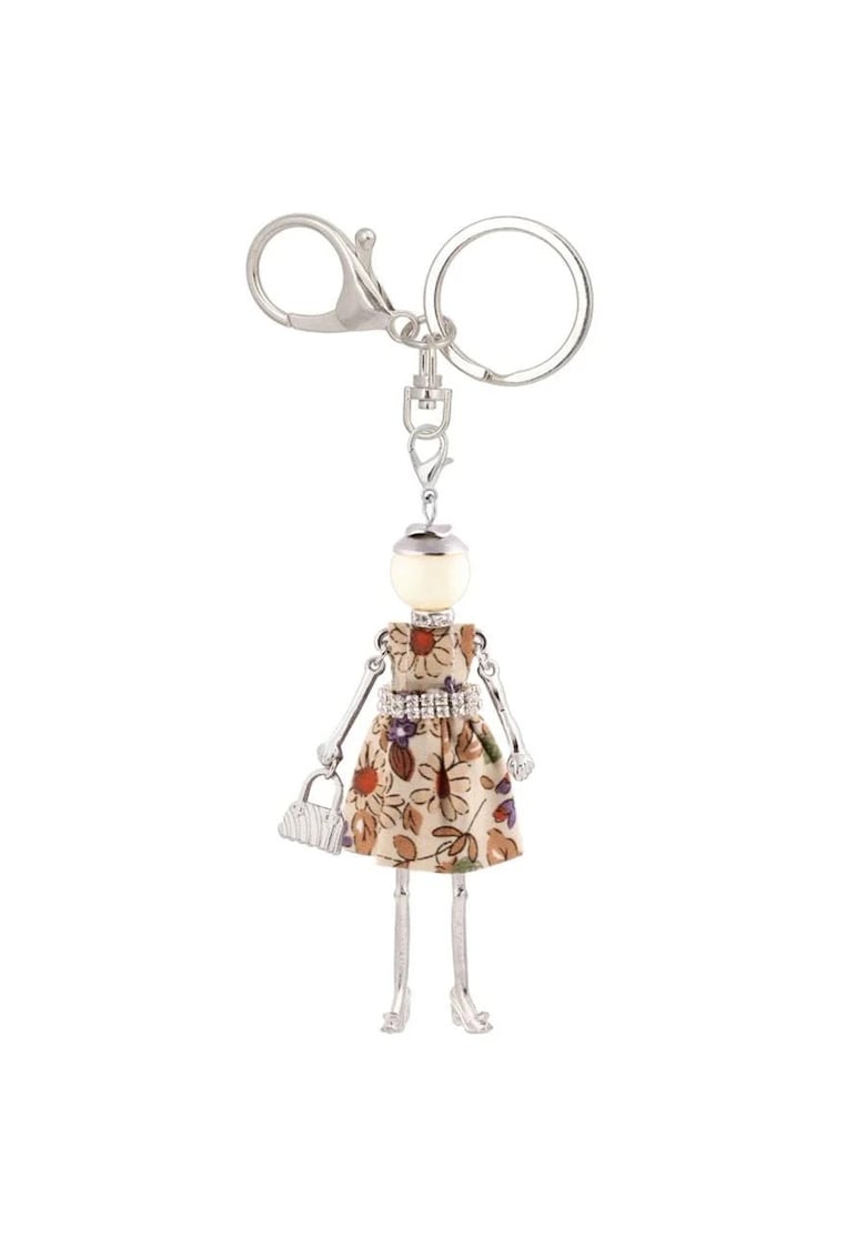 Breloc argintiu - papusa bej - Gilla C5 -