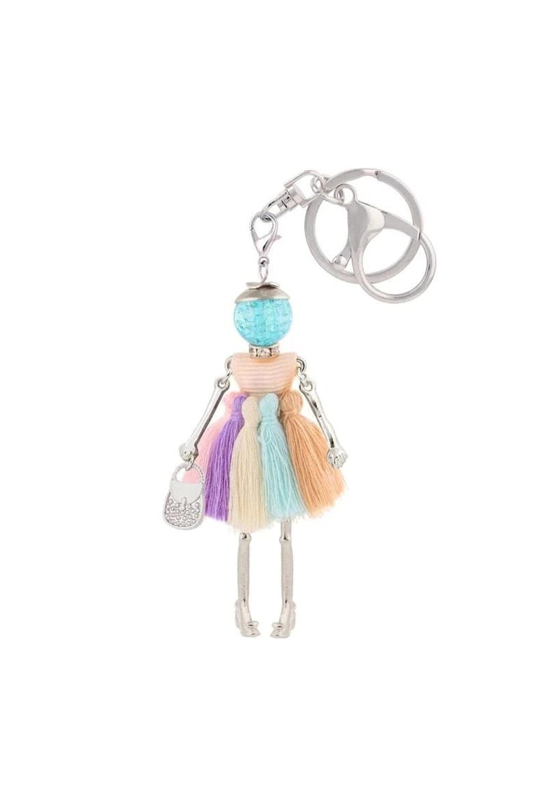 Breloc argintiu - papusa colorata - Gero C5 -