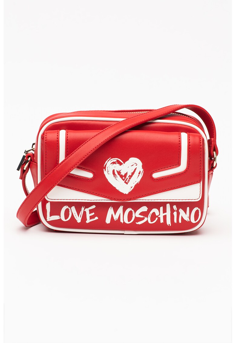 Geanta crossbody de piele ecologica cu logo