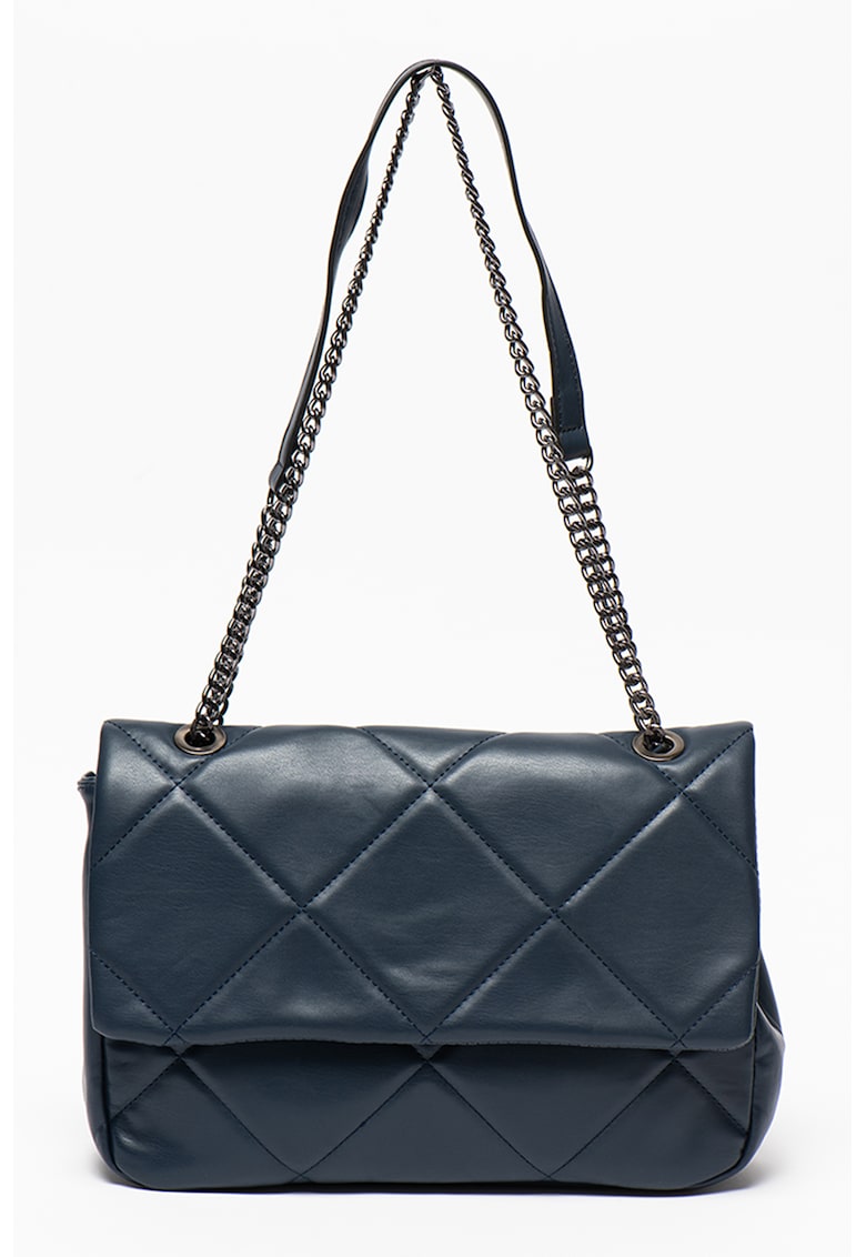 Geanta de piele ecologica cu bareta de umar si aspect matlasat