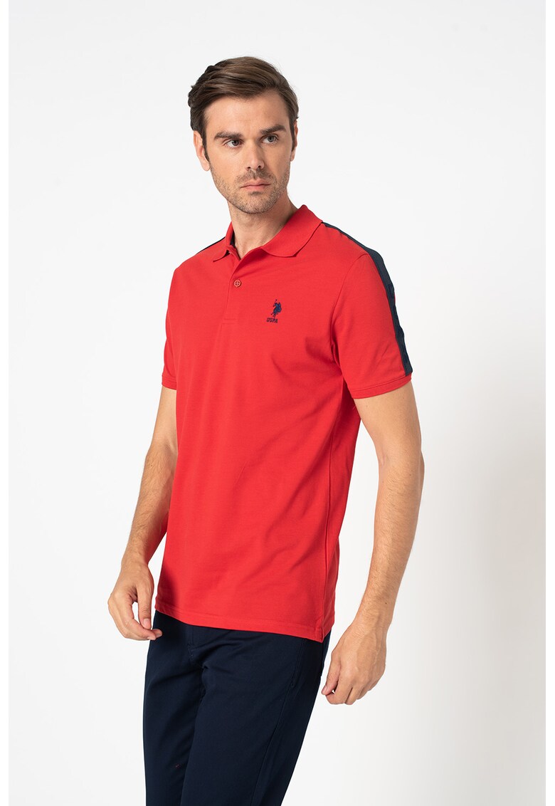 Тениска с яка и бродирано лого US Polo Assn