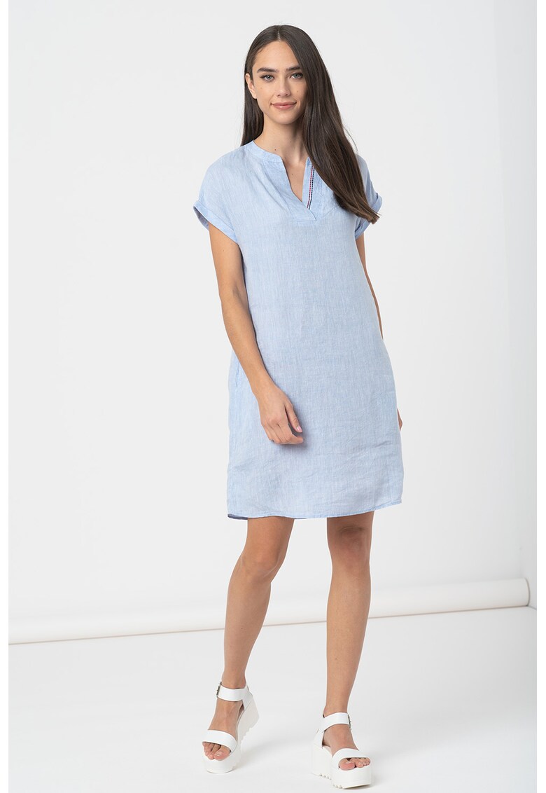 Rochie de in cu decolteu in V si buzunare laterale