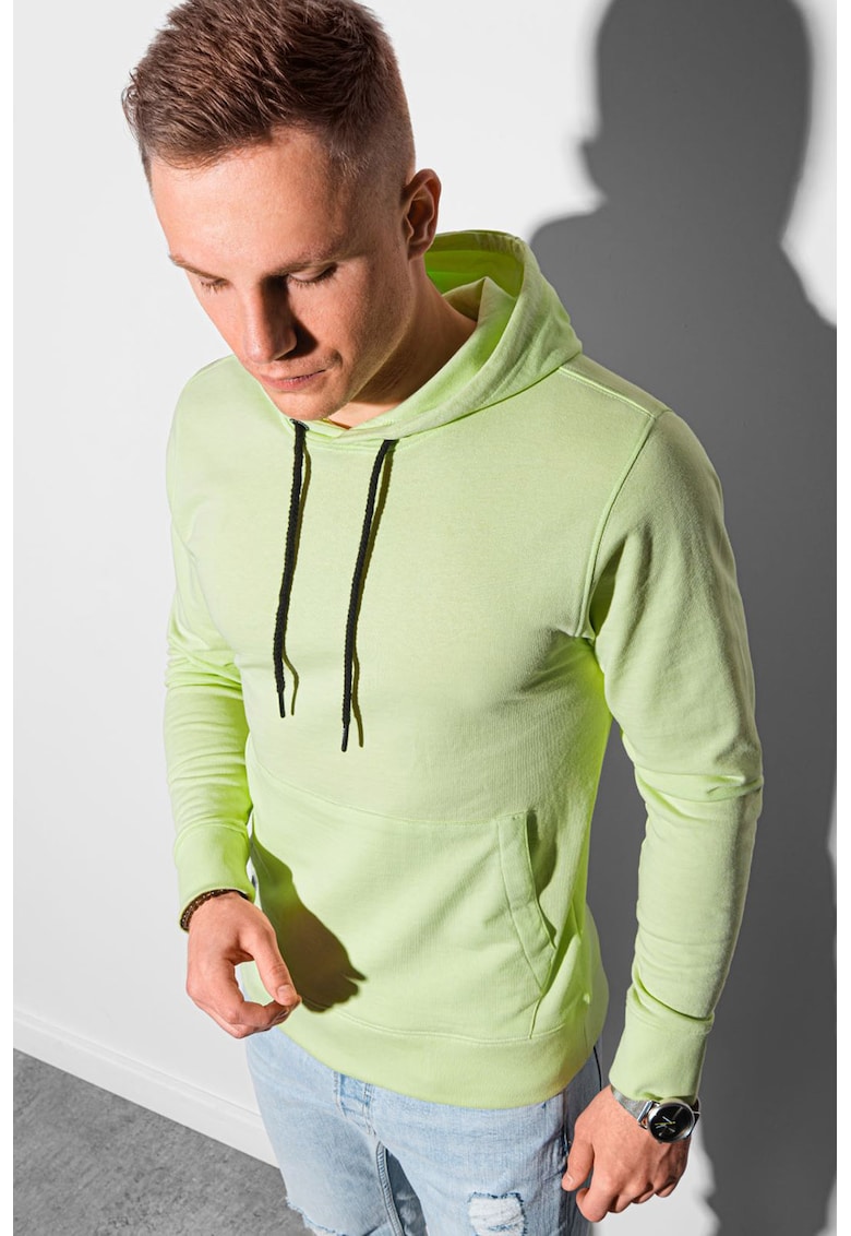 Hanorac din amestec de bumbac - cu buzunar kangaroo - Verde lime