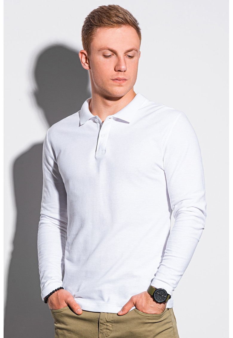 Bluza polo din bumbac - Alb