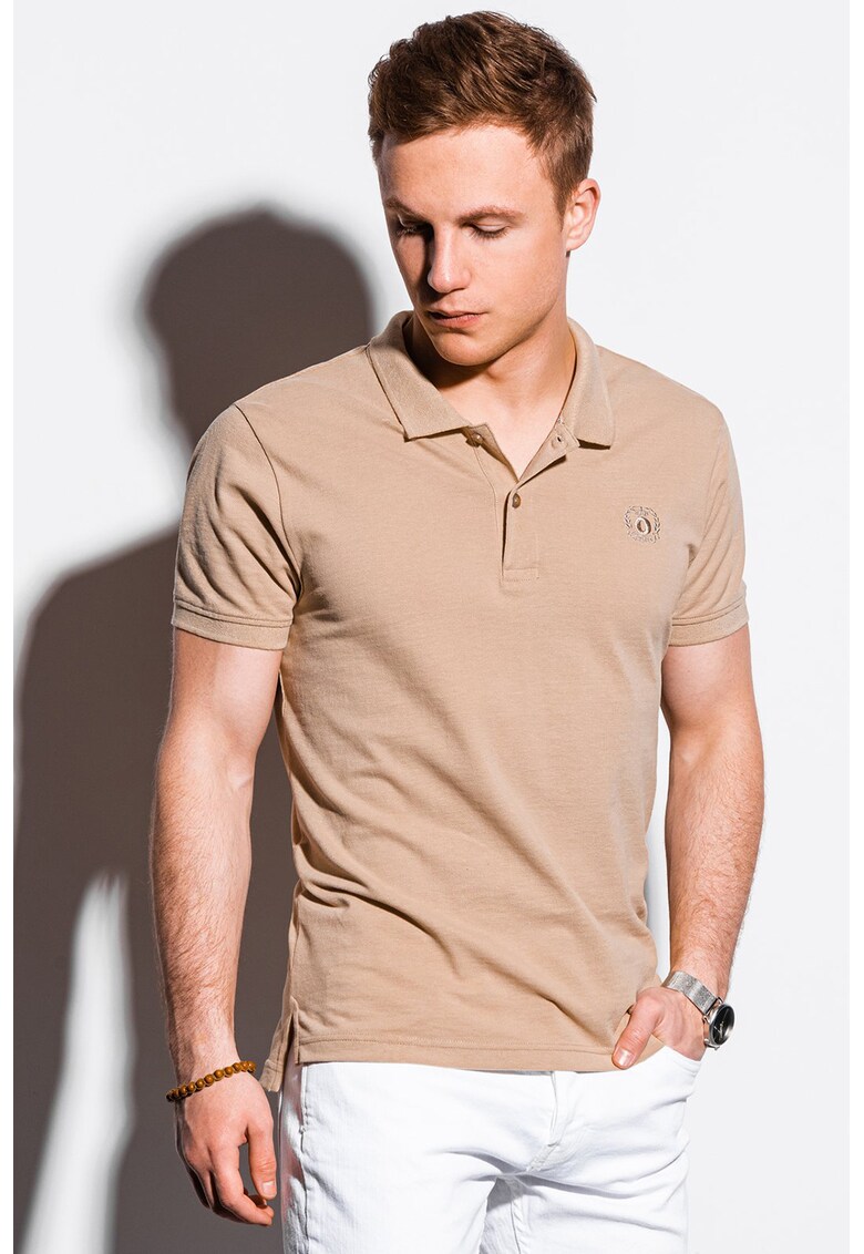 Tricou polo din bumbac cu model pique