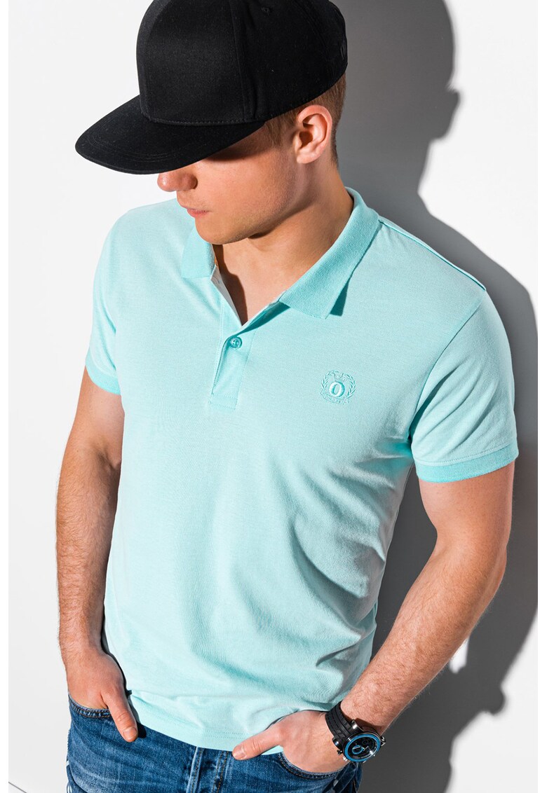 Tricou polo din bumbac cu model pique