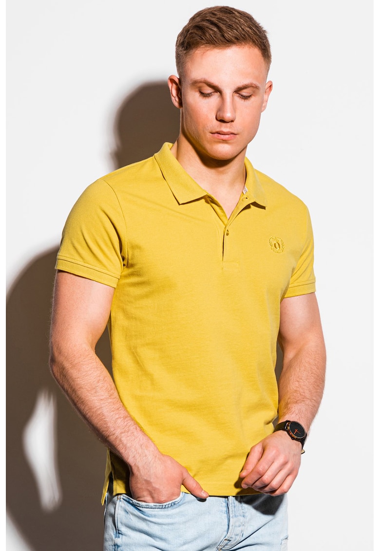 Tricou polo din bumbac cu model pique