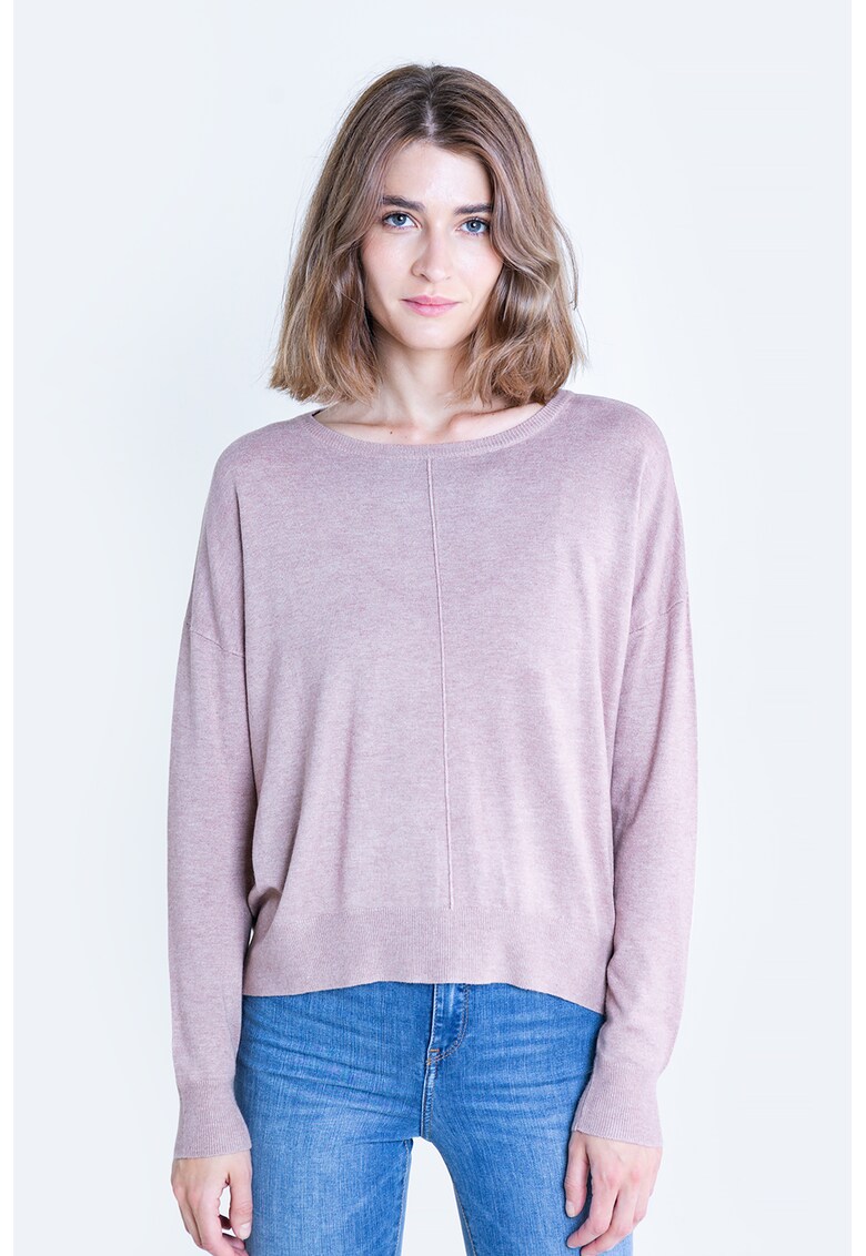 Pulover lejer cu garnituri striate