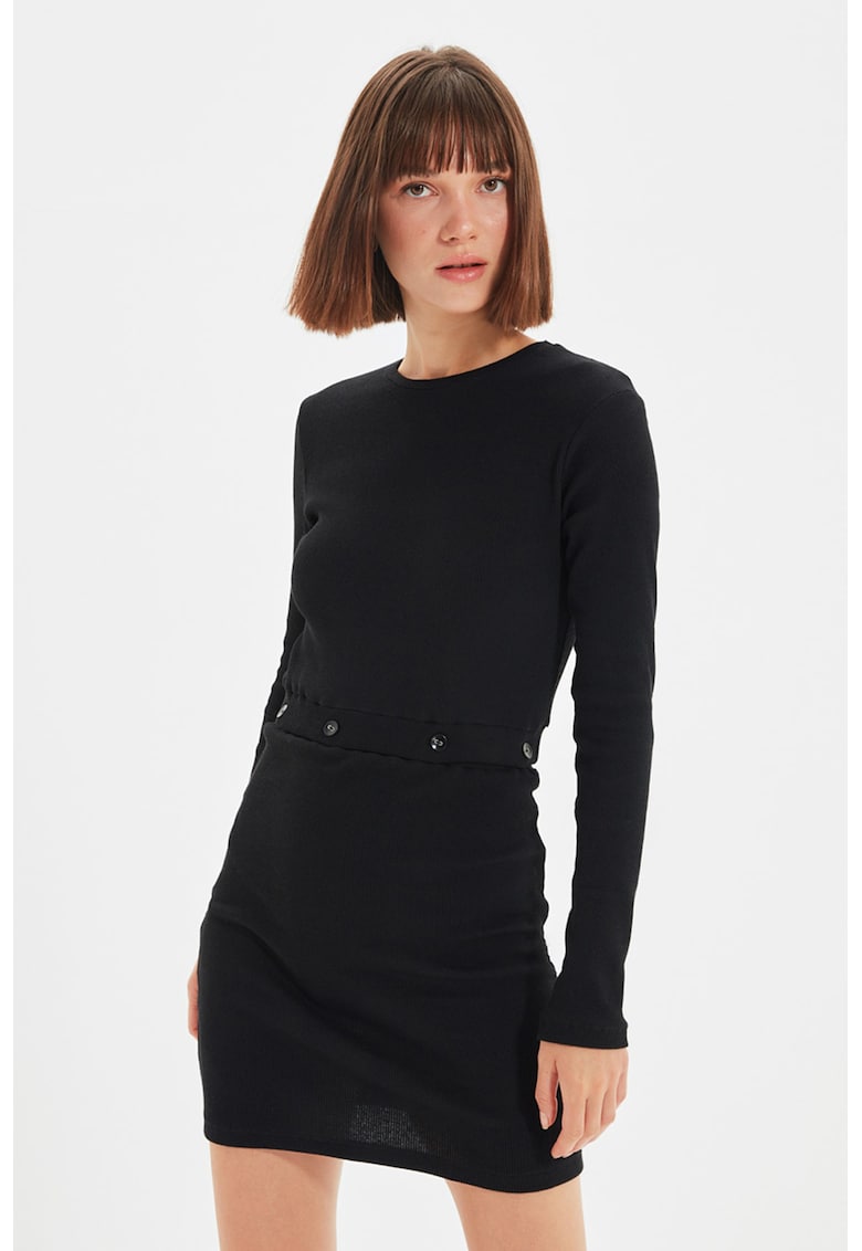 Rochie cambrata cu aspect striat