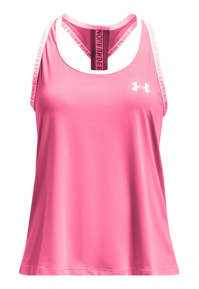 Under Armour Top cu logo si spate decupat - pentru fitness knokout