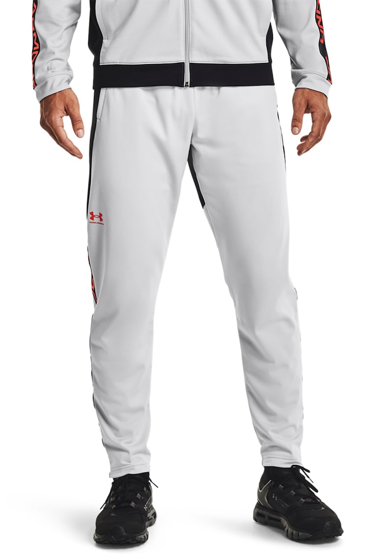 Pantaloni cu imprimeu logo pentru fitness tricot