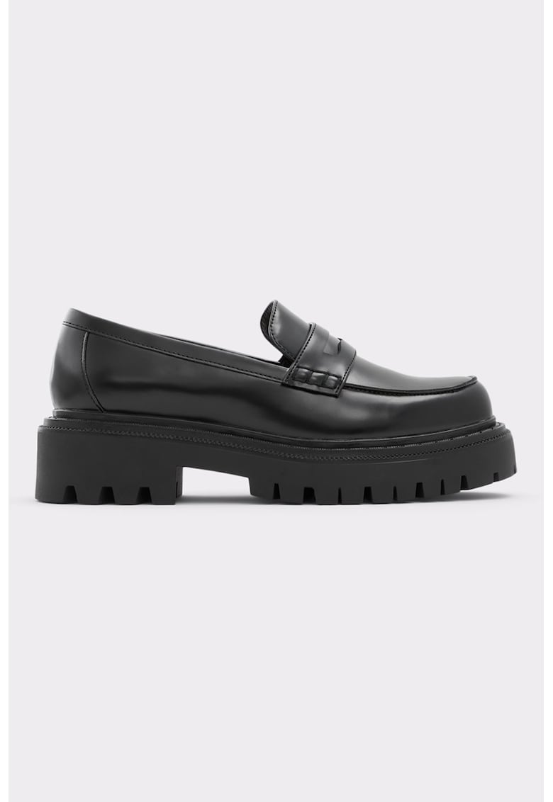Pantofi loafer din piele ecologica cu talpa transparenta si toc Bigstrut Aldo imagine super redus 2022