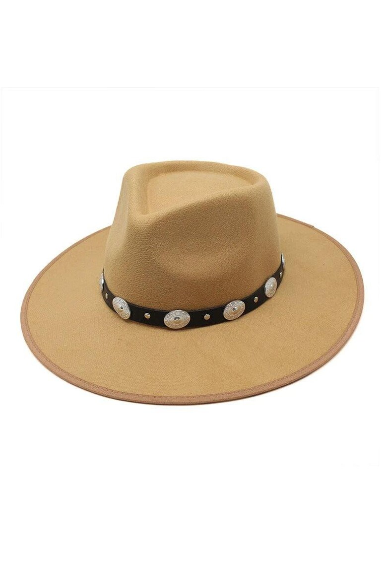 Palarie dama - bej - cu bor lat - Inie - Palarie dama - bej - cu bor lat - Inie -