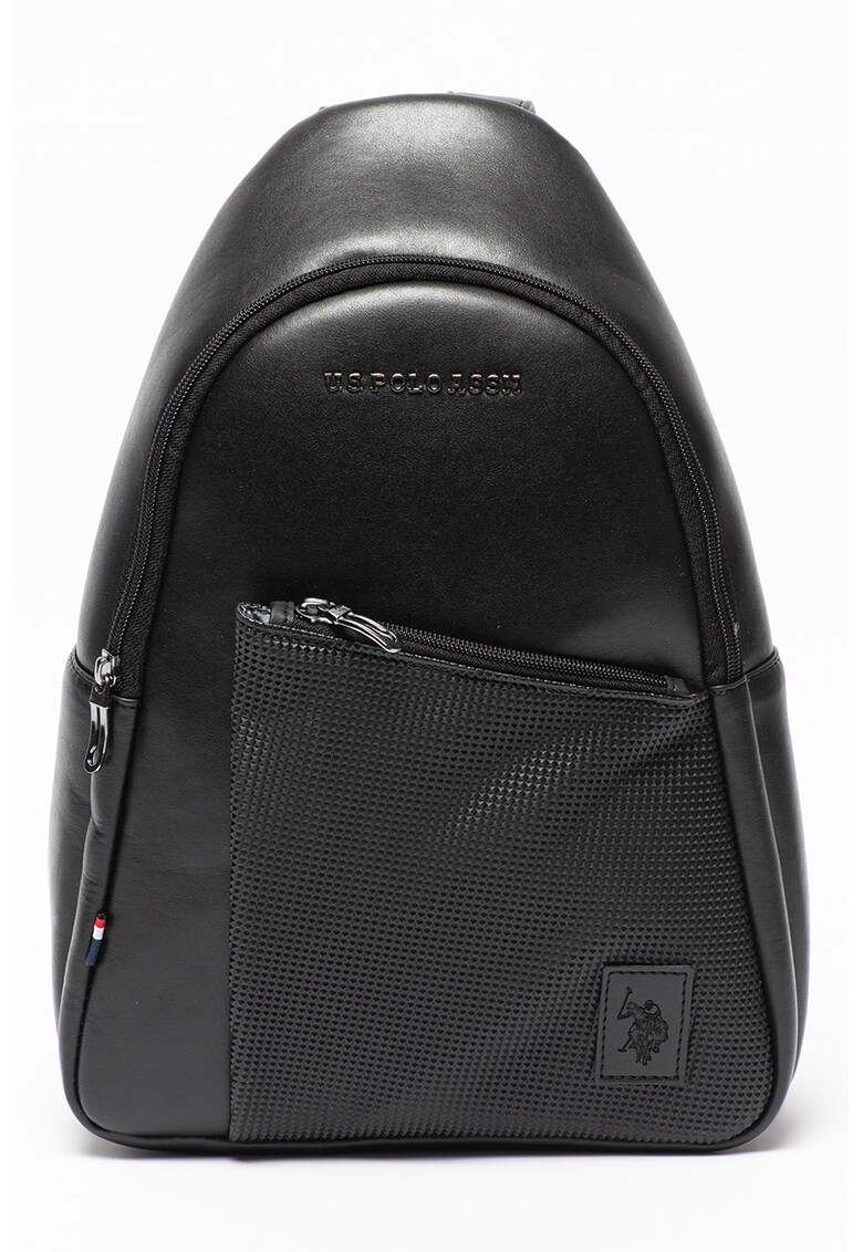 Geanta crossbody de piele ecologica cu buzunar exterior cu fermoar