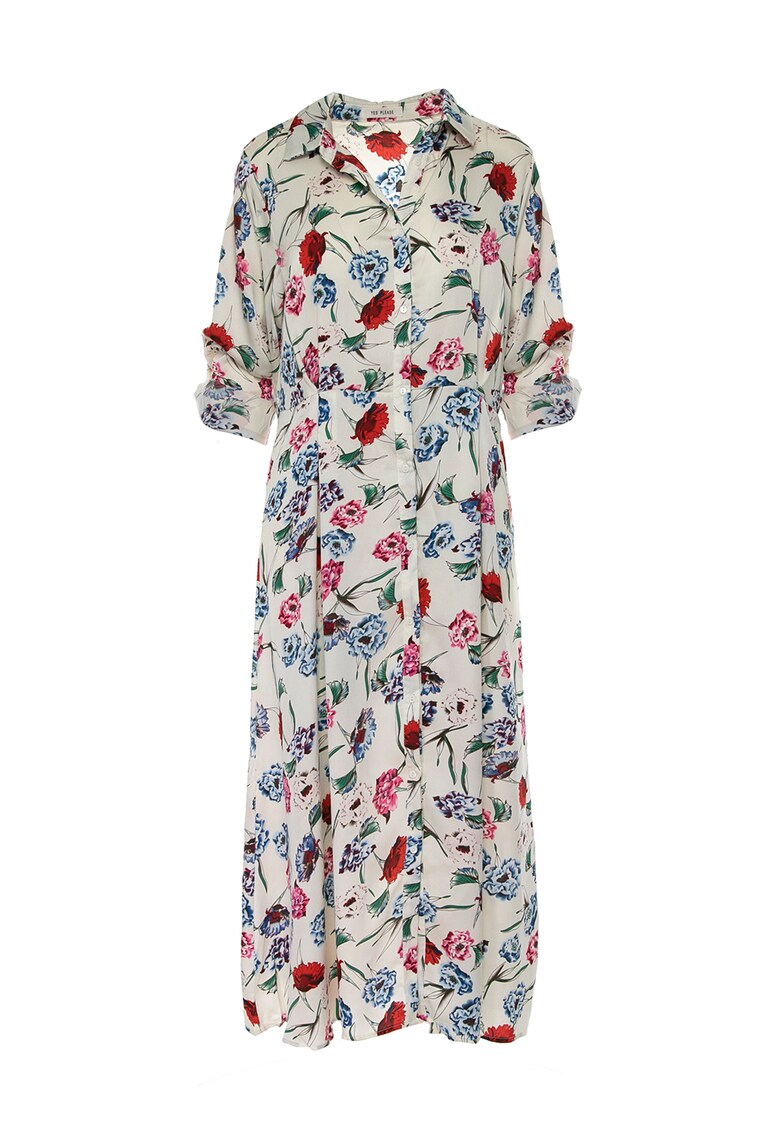 Rochie tip camasa cu imprimeu floral