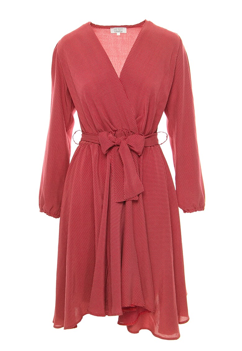 Rochie asimetrica cu cordon in talie