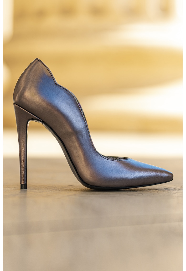 Pantofi stiletto de piele cu margini valurite Marilyn CONDUR by alexandru imagine noua