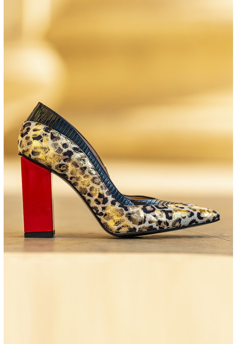 Pantofi de piele cu detalii lacuite Esme CONDUR by alexandru imagine noua