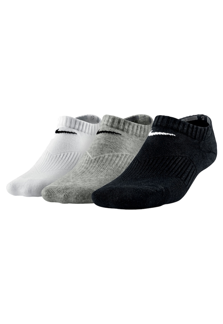 Set 3 Sosete No show pentru copii - White/Black/Grey - Alb/Negru/Gri