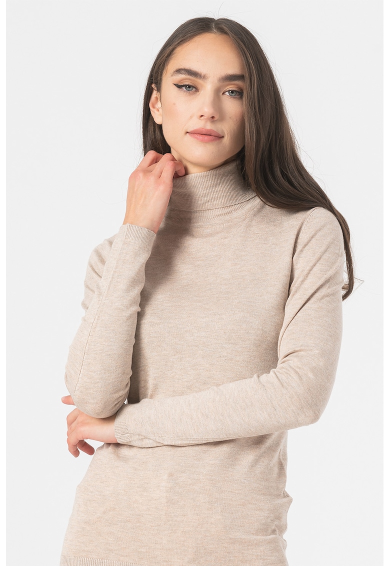Pulover tricotat fin cu guler inalt Mafa imagine reduceri black friday 2021 fashiondays.ro