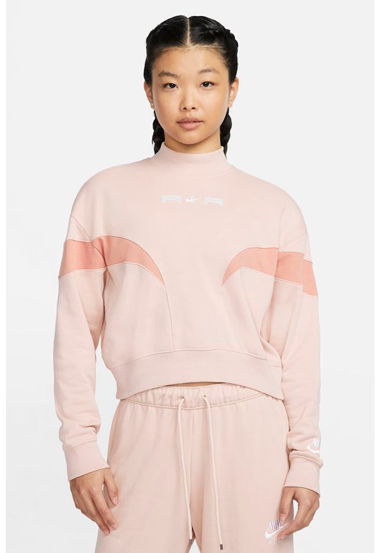 Bluza sport crop Air Mock - Roz pastel