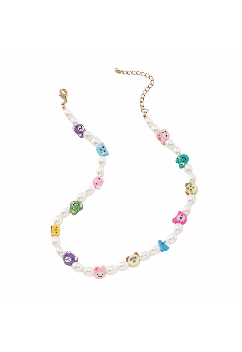 Colier auriu - cu perle si piese in forma de animale - Jukka C14 -
