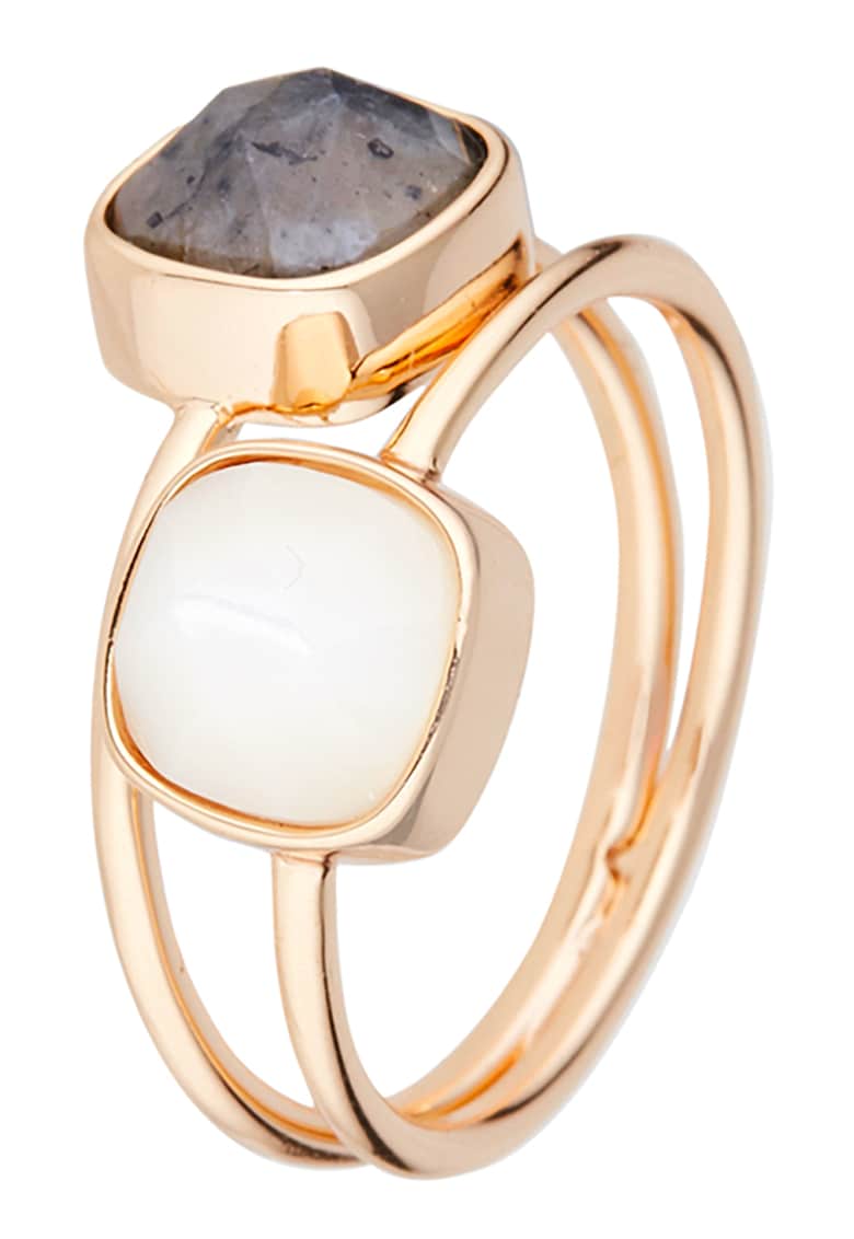 Пръстен с лабрадорит и седеф Moonstone
