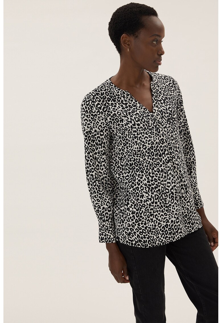 Блуза с шпиц и десен Marks Spencer