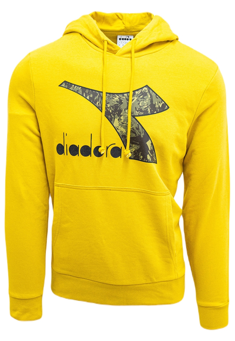 Hanorac din amestec de bumbac organic cu imprimeu logo