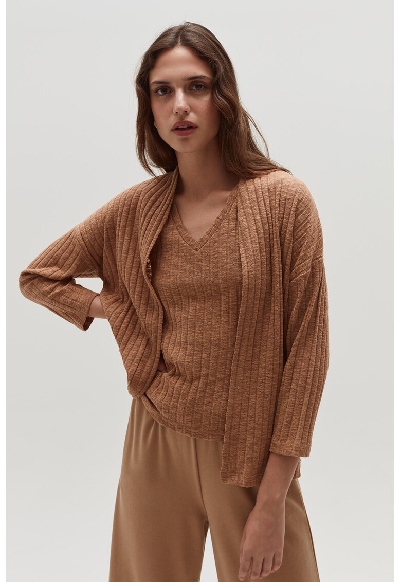 Cardigan cu aspect striat