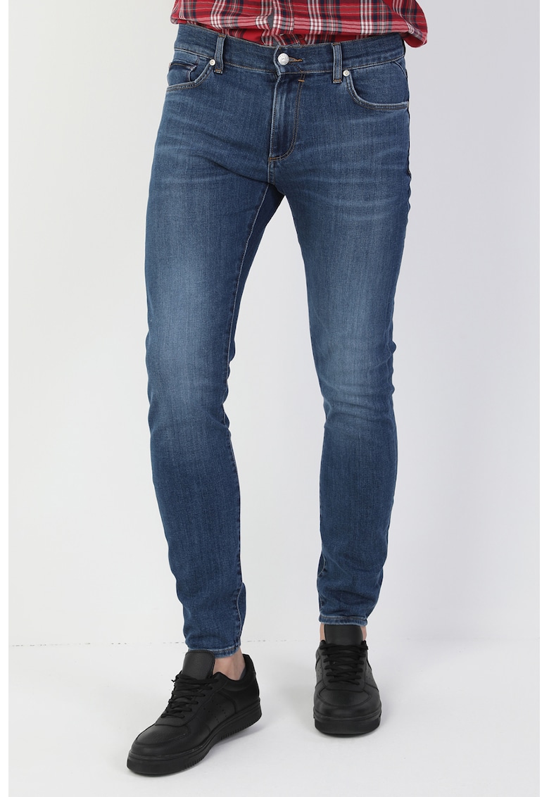 Blugi skinny cu aspect decolorat Alex