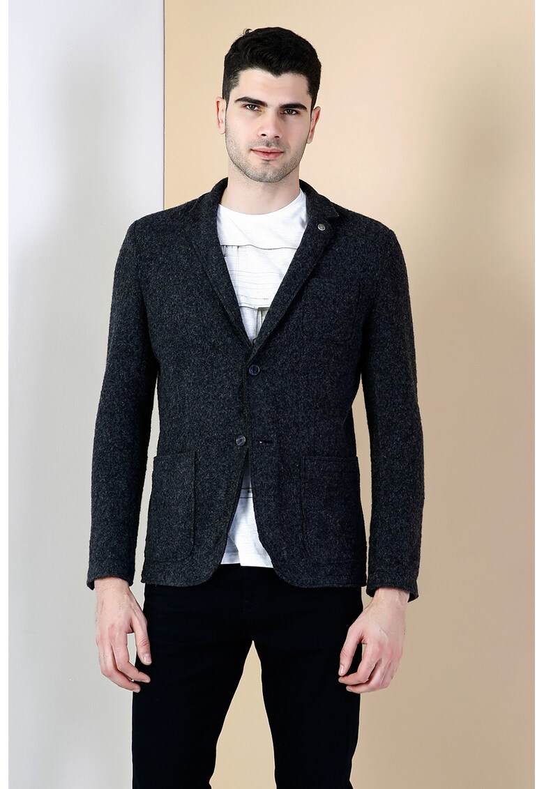 Sacou slim fit din amestec de lana