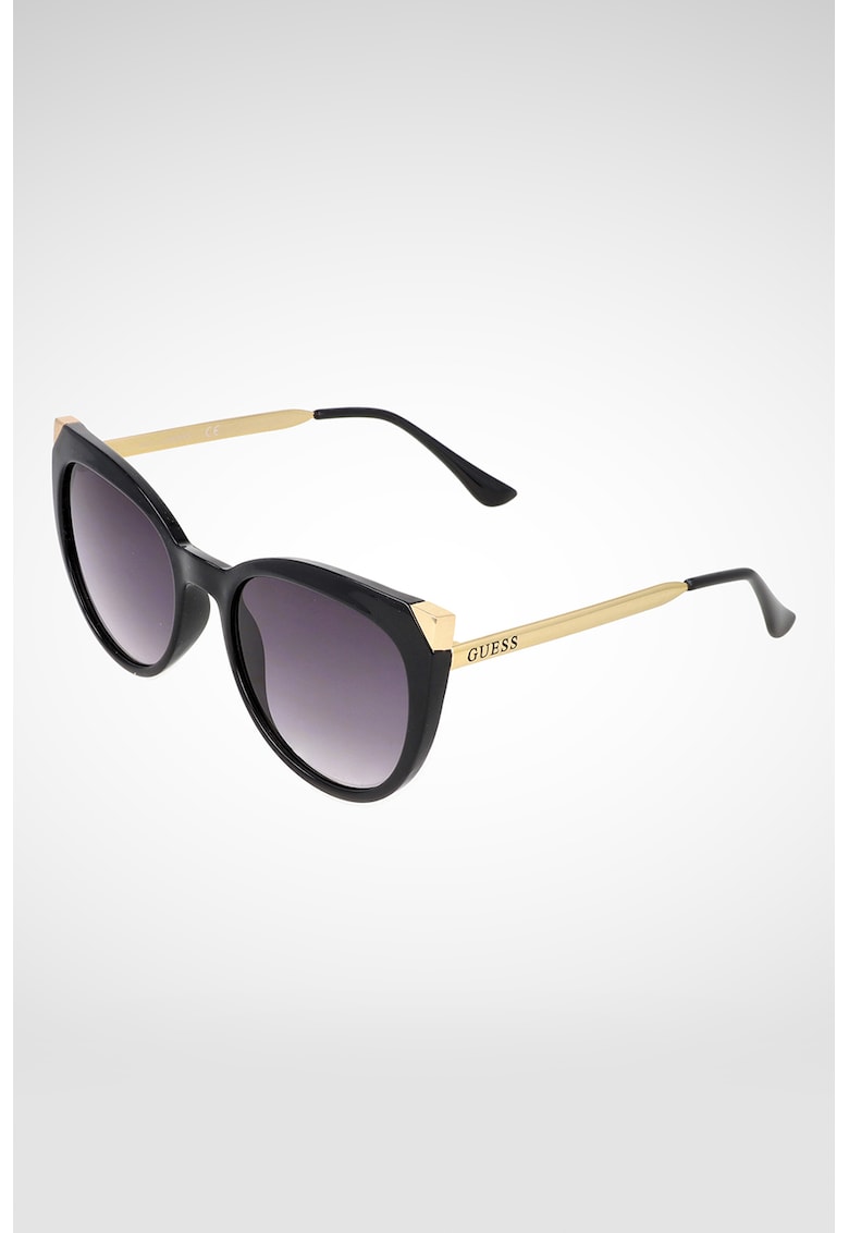 Ochelari de soare cat-eye cu detaliu logo - Auriu/Negru