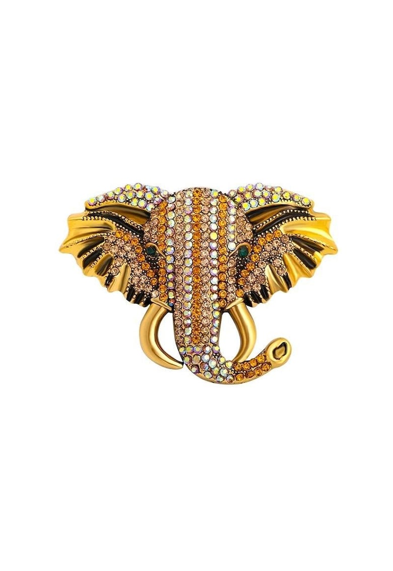 Brosa aurie - forma de cap de elefant - cu pietre - Lilou C3 -