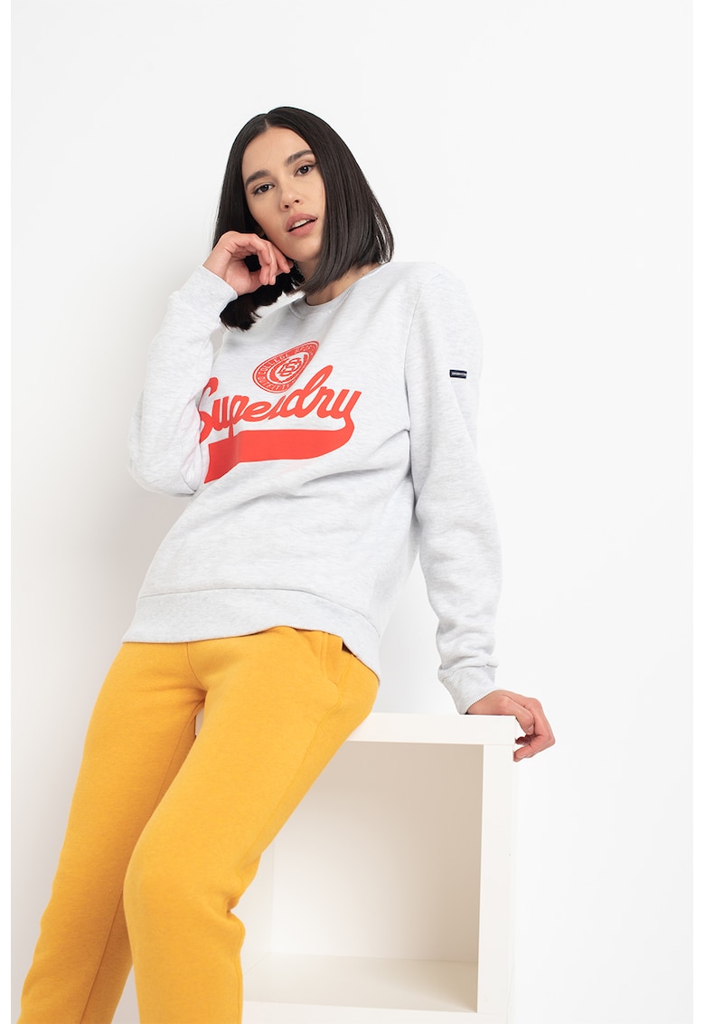 Bluza sport cu imprimeu logo Script SUPERDRY fashiondays.ro