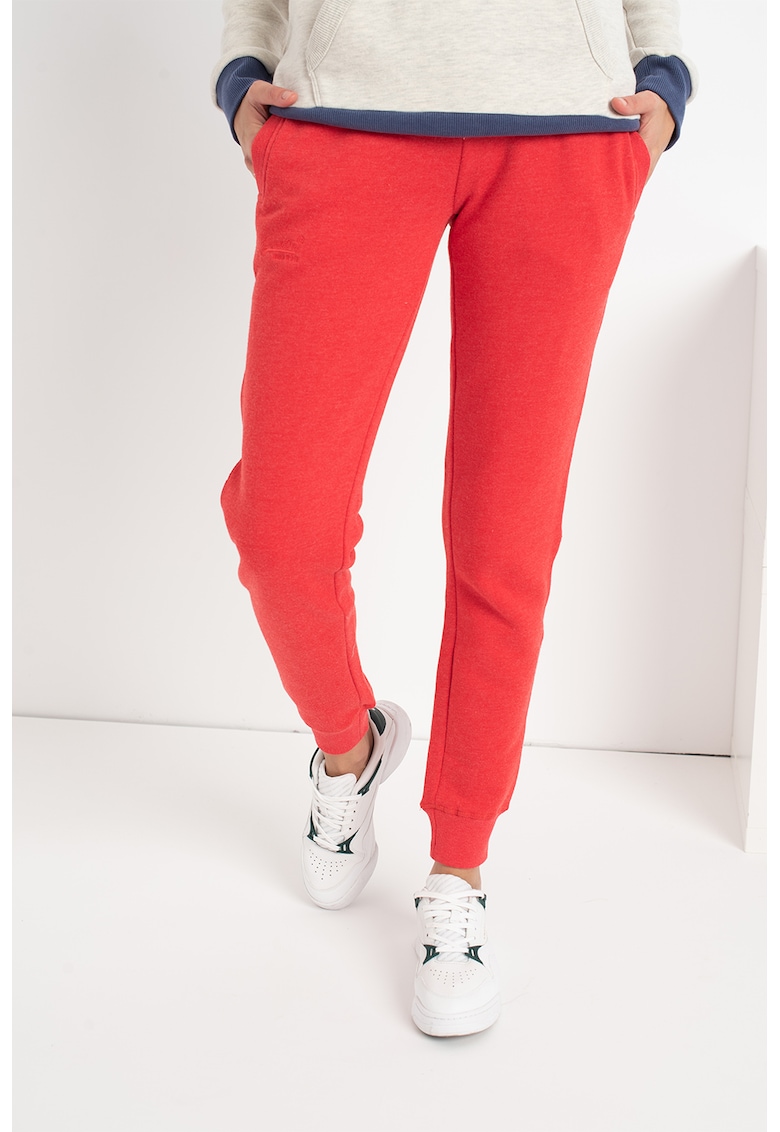 Pantaloni sport cu croiala conica si buzunare laterale Vintage SUPERDRY fashiondays.ro