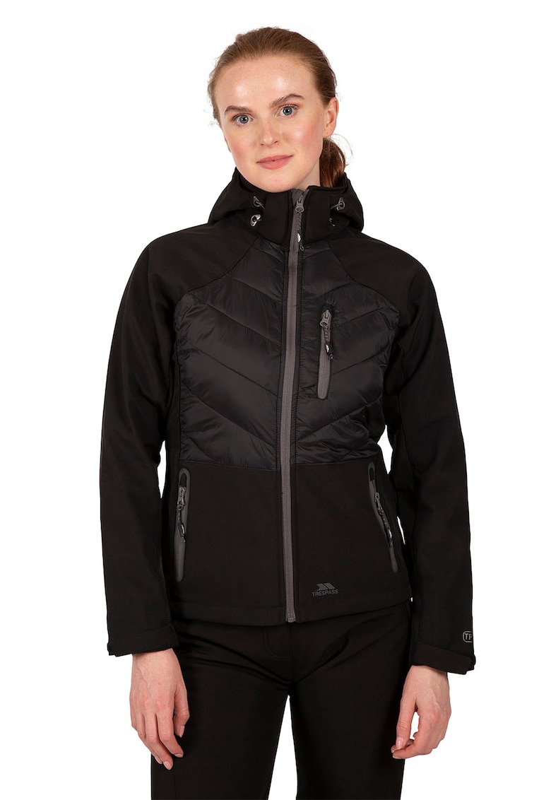 Jacheta cu aspect matlasat pentru trekking Elvira - Negru
