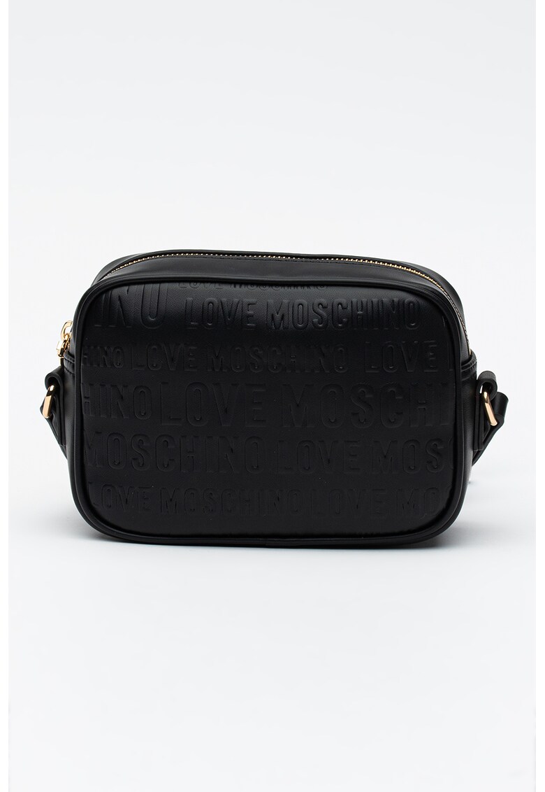 Geanta crossbody din piele ecologica cu model logo in relief