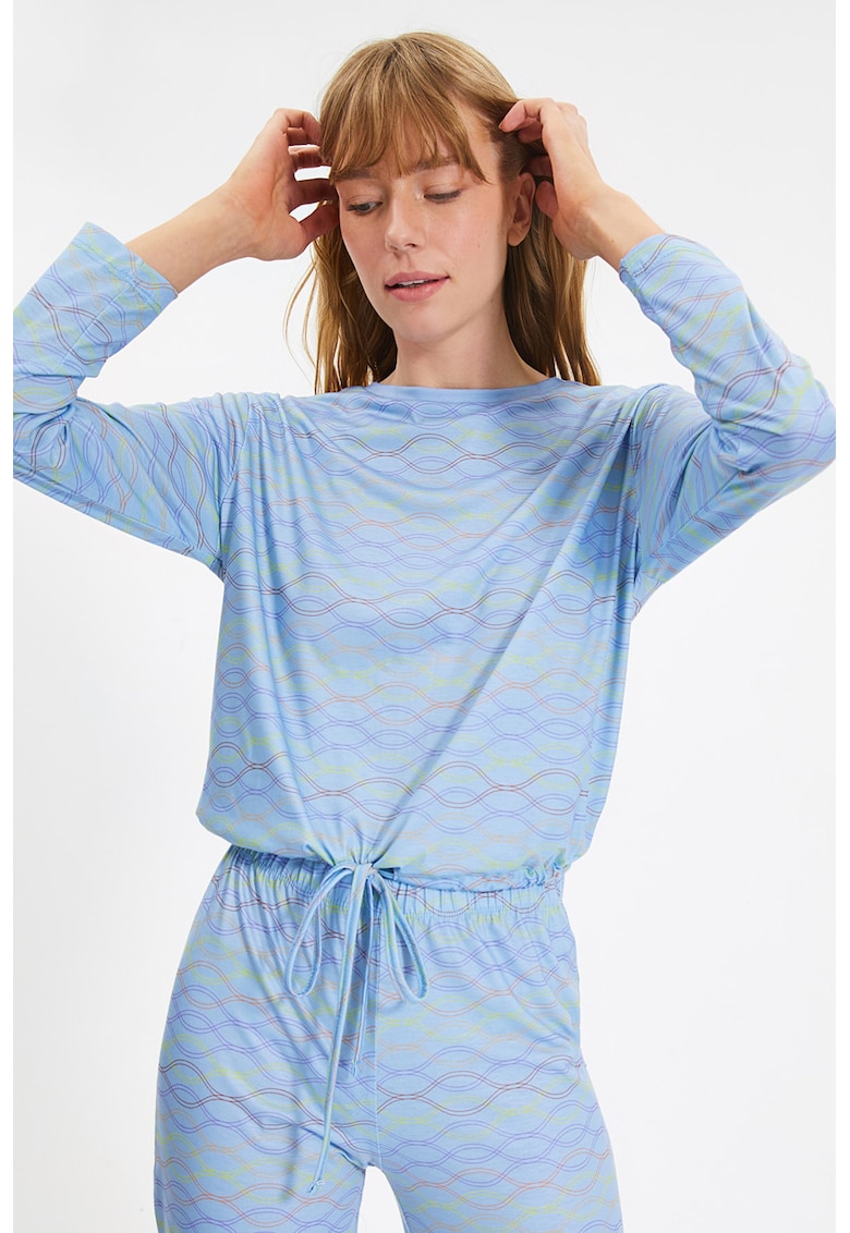 Pijama din jerseu cu model geometric 2022 ❤️ Pret Super fashiondays imagine noua 2022