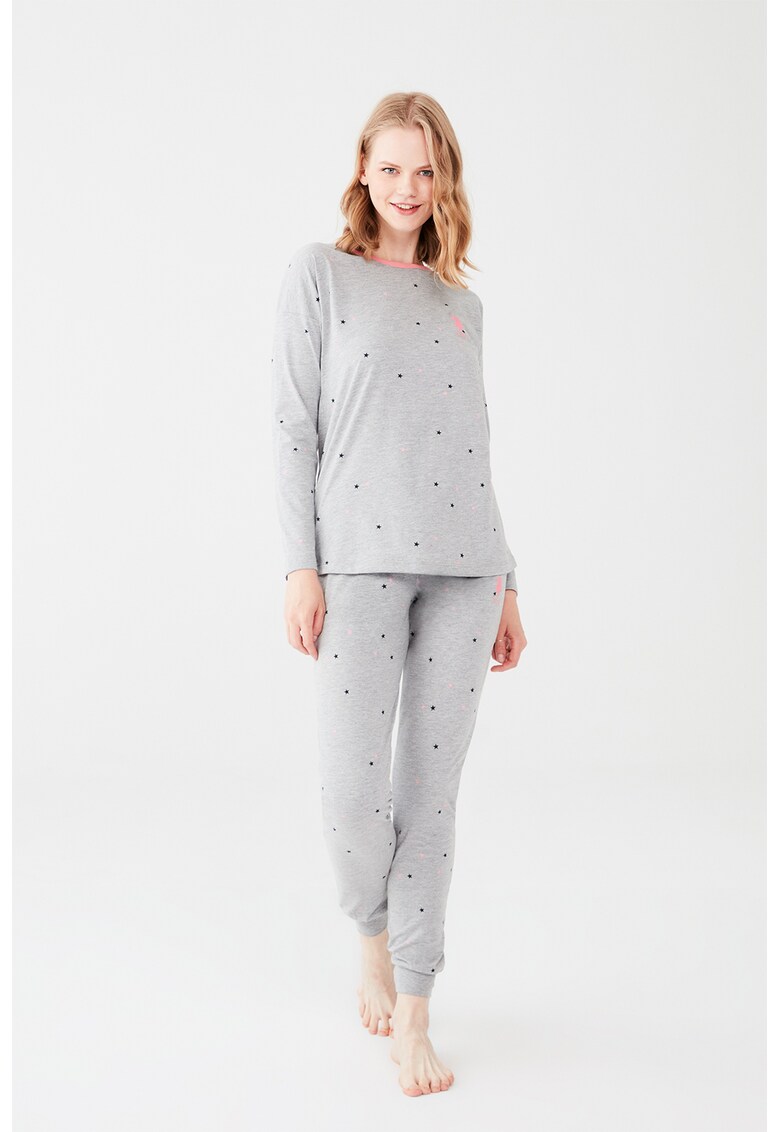 Pijama cu imprimeu cu stele baie imagine noua