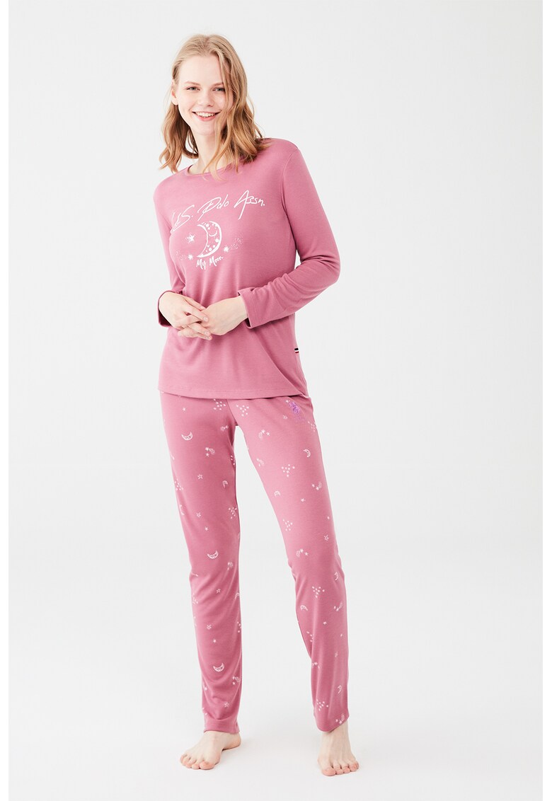 Pijama de bumbac cu imprimeu fashiondays.ro