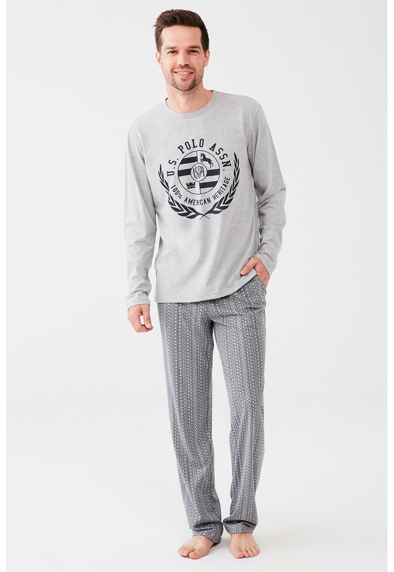 Pijama cu pantaloni lungi si model logo fashiondays.ro imagine 2022 reducere