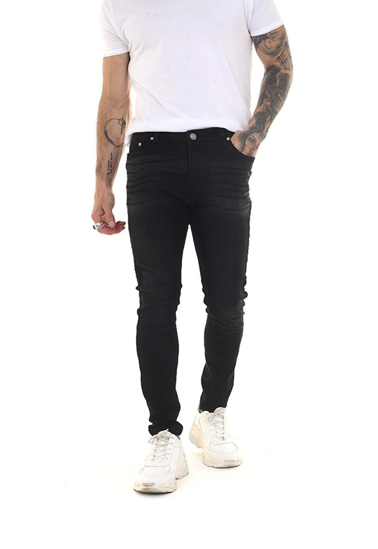 Blugi skinny fit cu detalii cu aspect decolorat Madison