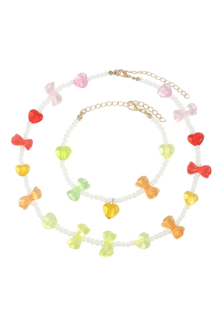 Set colier si bratara - auriu - cu perlute - Mayken C9 -