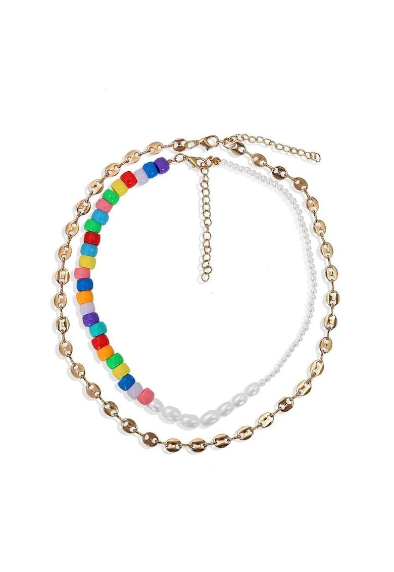 Set 2 coliere - aurii - cu margelute si perle - Matteo C9 -