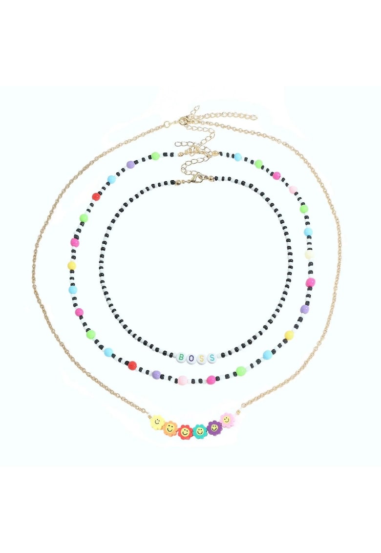 Set 3 coliere - cu margelute colorate - Maxima C9 -